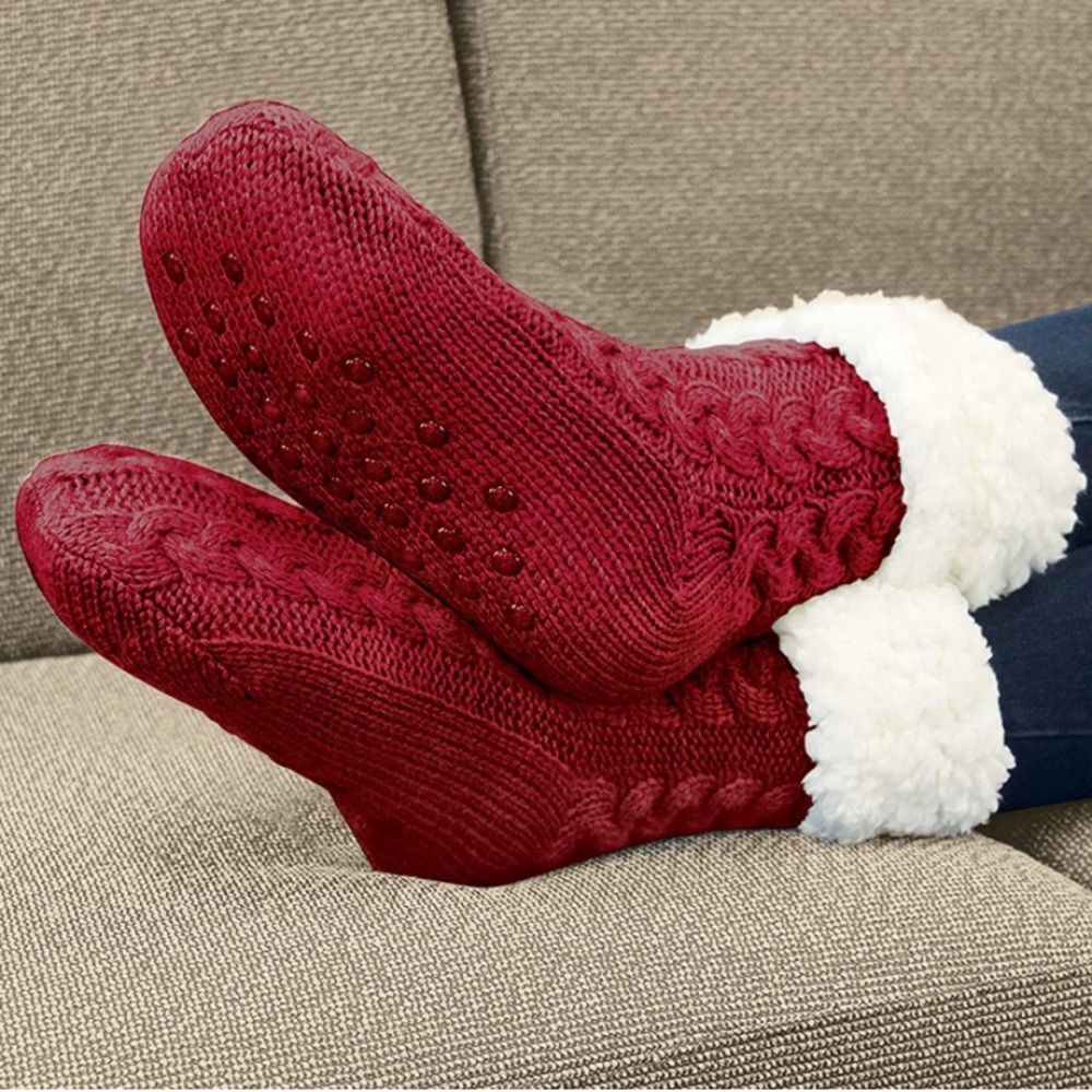 Burgundy HUGGLE NonSlip Slipper Socks